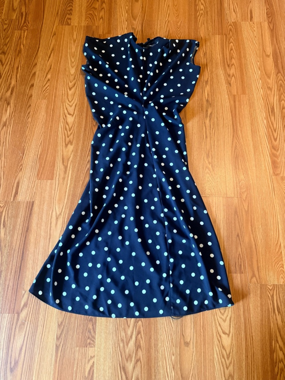 Ann Taylor Black Dress with White Polka Dots